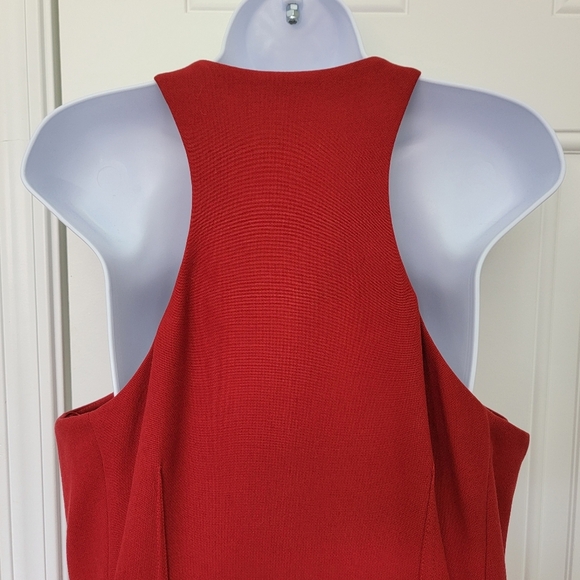 BCBGMAXAZRIA  Guilianna Dress Deep Red Sleeveless Front Zip Racerback Boning 12 - Picture 6 of 11